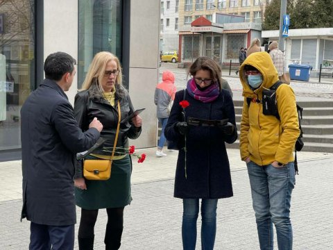 Polşada Xocalı soyqırımı ilə bağlı aksiya - FOTOLAR
