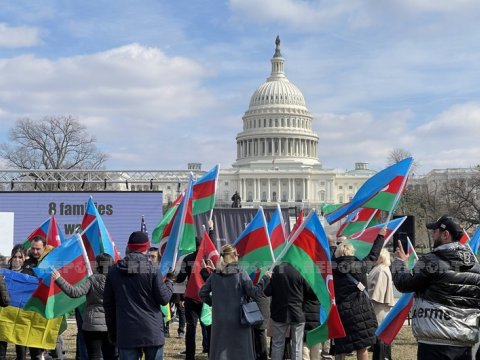 Vaşinqtonda Xocalı aksiyası - FOTOLAR