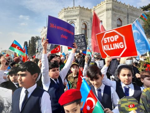 İstanbulda Xocalı aksiyası təşkil edilib