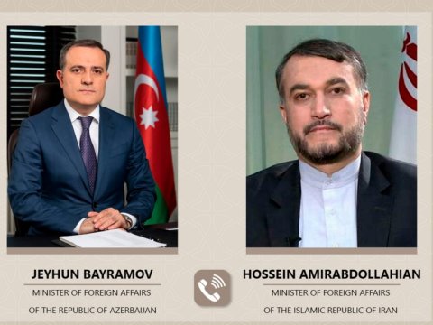 Ceyhun Bayramov iranlı həmkarı ilə DANIŞDI