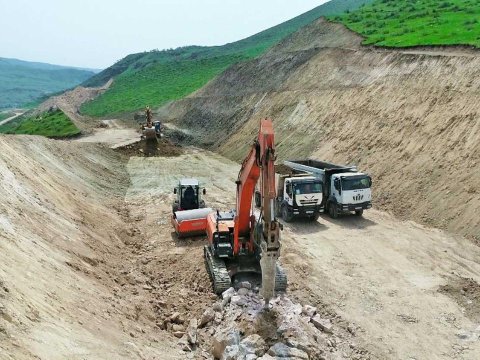 Qubadlı-Eyvazlı yolunun tikintisi davam edir - FOTOLAR