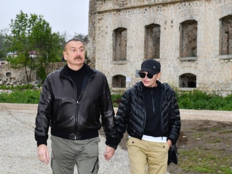 Prezident və birinci xanım Şuşada - YENİLƏNİB (FOTOLAR)