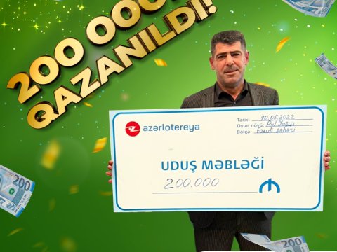 “40.000.000 Pul Yağışı” lotereyasında növbəti böyük uduş
