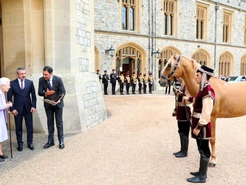 İlham Əliyev Kraliçaya at hədiyyə göndərdi - FOTOLAR
