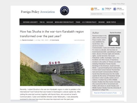 ABŞ mətbuatı Şuşanın inkişaf yolundan yazdı