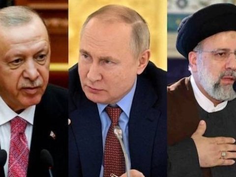 Ərdoğan Putin və Rəisi ilə \