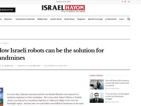 İsrailli sabiq nazir Azərbaycanın mina problemindən YAZDI