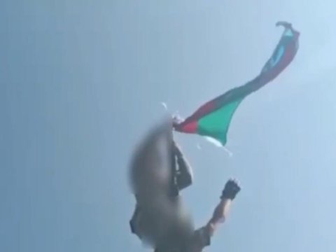 Buzduxda Azərbaycan bayrağı dalğalanır - VİDEO