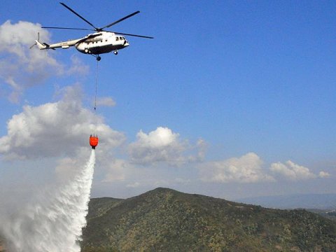 Qəbələ və Şabranda yanğın - Helikopter göndərildi