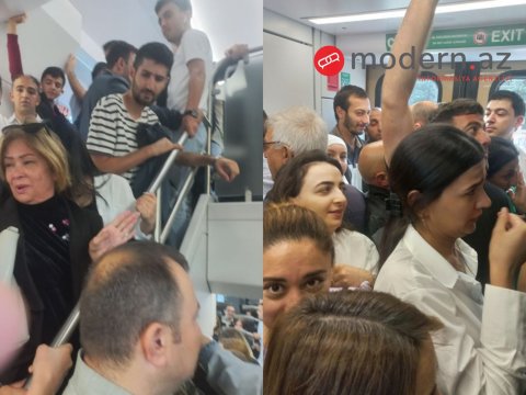 Xırdalan reysi ləğv edildi, qatarda izdiham yaşandı - FOTO+VİDEO