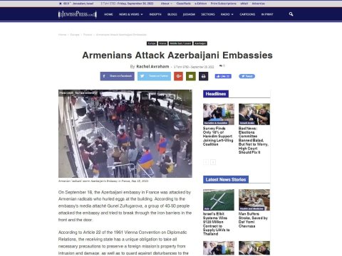 ABŞ mətbuatı ermənilərin Azərbaycan səfirliklərinə hücumlarından YAZDI