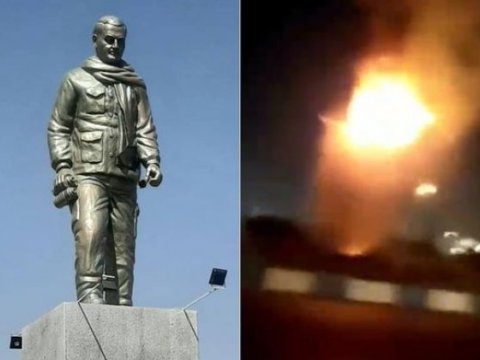 Qasım Süleymaninin Tehrandakı heykəli yandırıldı