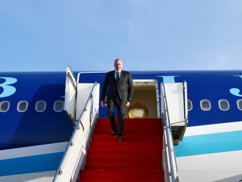 İlham Əliyev Qazaxıstana gedib - FOTOLAR