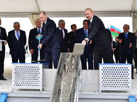 İlham Əliyev Ərdoğanla Cəbrayılda - Təməl qoydular