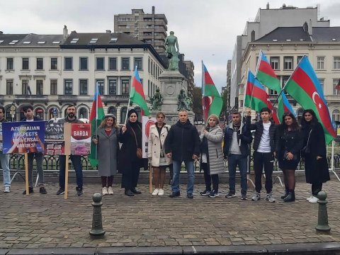 Brüsseldə Ermənistana qarşı etiraz aksiyası - FOTO