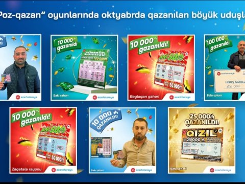 Oktyabrda “Poz-Qazan” oyunlarında böyük uduşlar qazanılıb