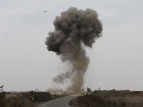 Daxili Qoşunların hərbçisi minaya düşdü