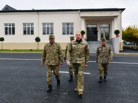 Prezident Füzulidəki yeni hərbi hissədə - YENİLƏNİB