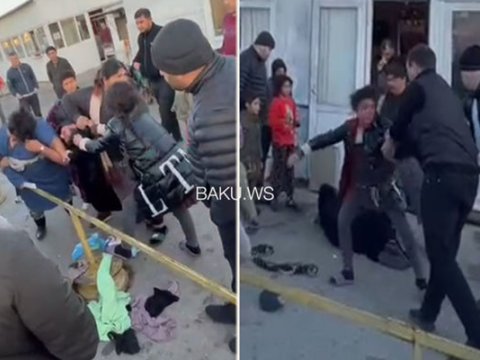 Maşın bazarında qaraçılar arasında əlbəyaxa dava - VİDEO