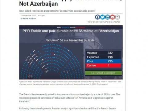 Kanada mətbuatı Fransa Senatının ədalətsiz qərarını pislədi