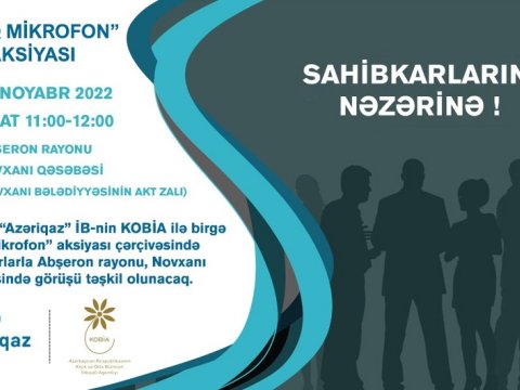 “Azəriqaz” Abşeronda sahibkarlarla görüş keçirəcək
