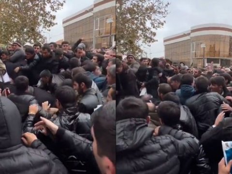 Gəncədə iş elanı izdihama səbəb oldu - VİDEO