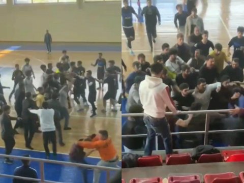 Gəncədə tələbələr arasında kütləvi dava - VİDEO