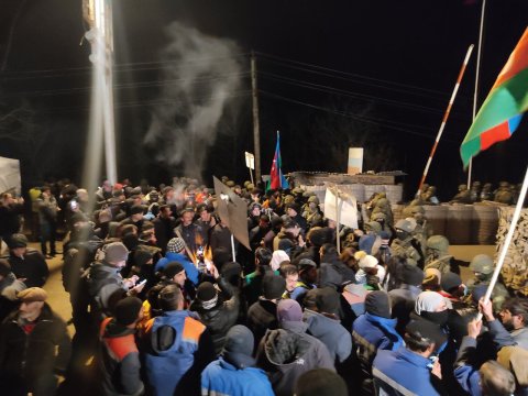 Xankəndi yolunda aksiya hələ də davam edir - FOTOLAR