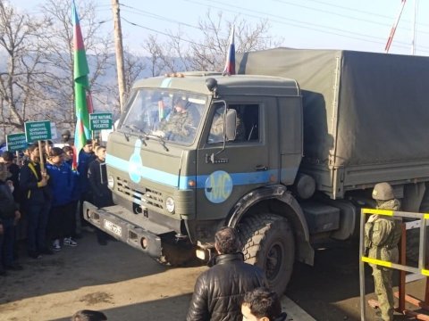 Sülhməramlıların avtomobilləri növbəti dəfə Laçın yolundan keçdi