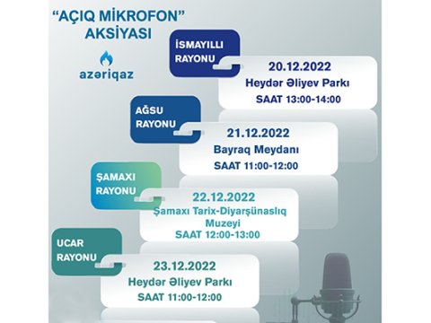 “Açıq mikrofon” bu rayonlarda keçiriləcək