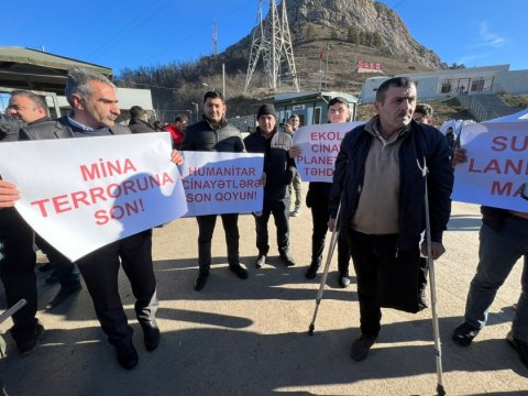 Mina qurbanları Xankəndi yolunda aksiyaya qoşulub