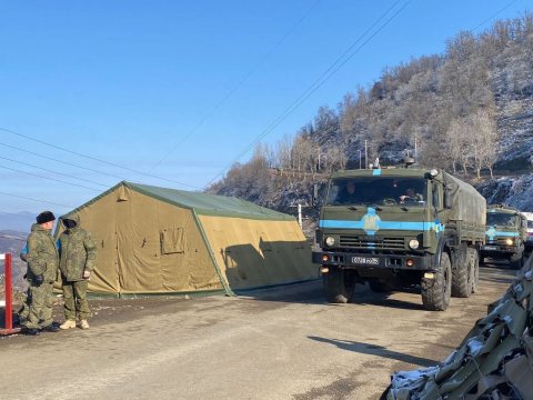 Sülhməramlıların maşınları növbəti dəfə Laçın yolundan keçdi