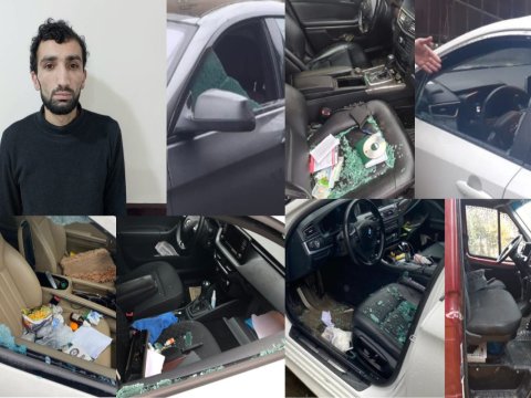 Maşınların şüşəsini sındıraraq oğurluq etdi