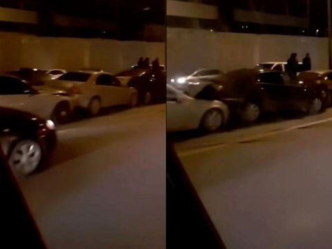 Bakıda 9 maşın bir-birilə toqquşdu - VİDEO