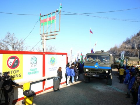 Sülhməramlılar Laçın-Xankəndi yolundan növbəti dəfə maneəsiz keçib