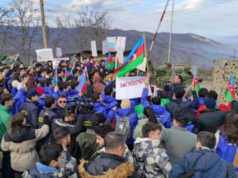 Pakistanlı tələbələr Laçın yolundakı aksiyaya qoşulmaq istəyirlər