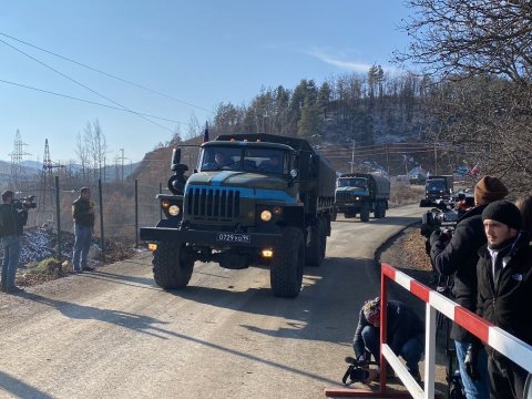 Laçın yolundan sülhməramlıların 31 maşını keçib