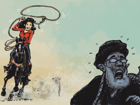 Xameneinin etirazlara səbəb olan karikaturalarını iranlılar çəkibmiş