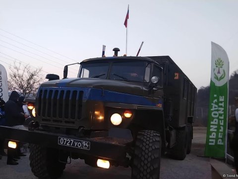 Sülhməramlıların 18 maşını Laçın yolundan keçib
