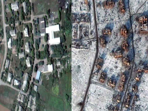 Şiddətli döyüşlərin getdiyi şəhərdən FOTOLAR