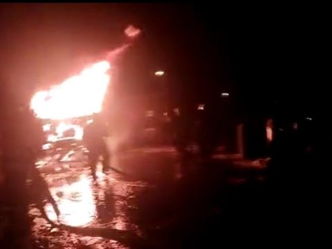 Gədəbəydə yanacaqdaşıyan maşın yandı - VİDEO