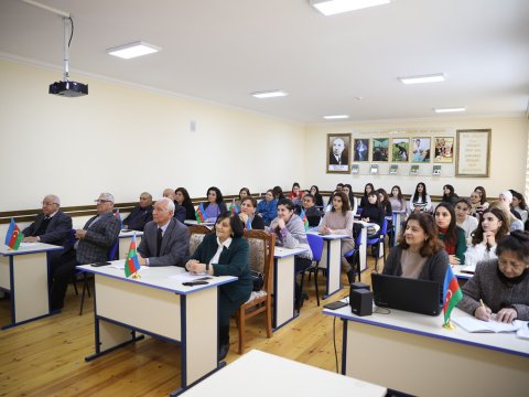 Universitetdə Heydər Əliyevin 100 illiyi qeyd edilib - FOTOLAR