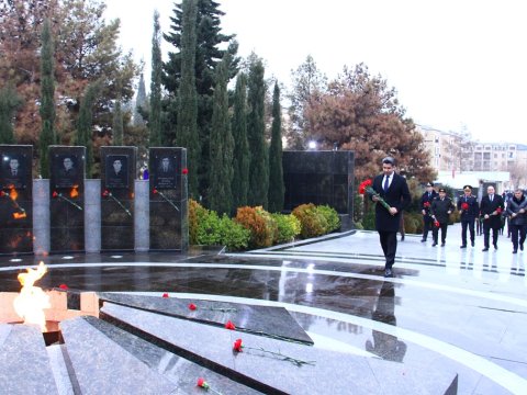 Naftalanda anım tədbiri keçirildi - FOTOLAR