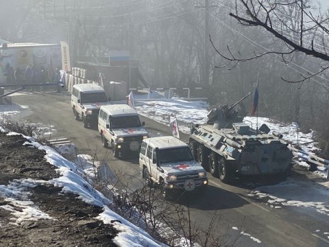 BQXK-nin maşınları yenidən Laçın yolundan keçiblər