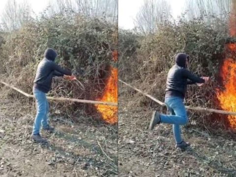Qaz xətti keçən ərazini yandıran şəxs saxlanıldı