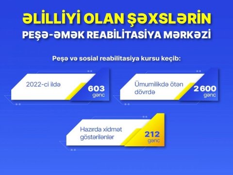 2600 gəncə peşə və sosial reabilitasiya xidmətləri göstərilib