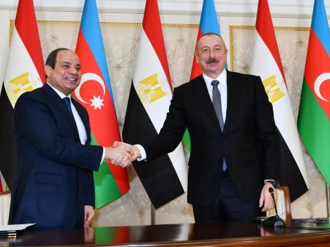 Prezidentlər mətbuata bəyanatla çıxış ediblər - FOTOLAR