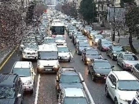 Yollarda vəziyyət belədir - FOTOLAR