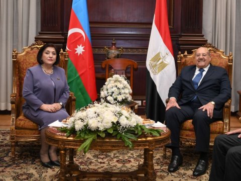Sahibə Qafarova Misir Senatının sədri ilə görüşdü - FOTOLAR