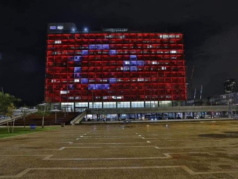 İsraildə bələdiyyə binası Türkiyə bayrağına büründü - FOTO 